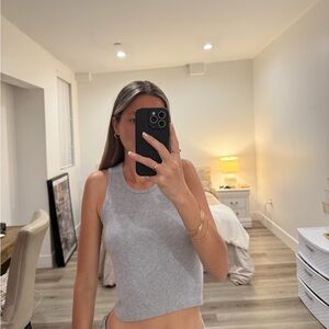 Brandy Melville ribbed grey top